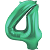 Groene Metallic Mat Folieballon Cijfer 4